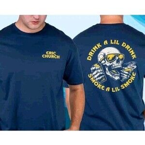 Eric Church Mens Sz Med Blue T Shirt Country Music Band Concert